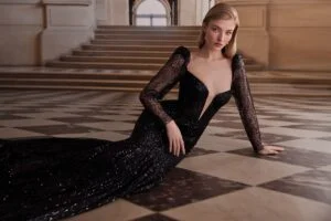 2522 horizontal evening dress by WONÁ Concept