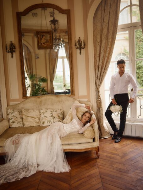 Ombra 3 wedding dress by Eva Lendel from Love Story collection