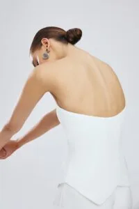 5025-corset витончений білий корсет із застібками спереду - Image 2
