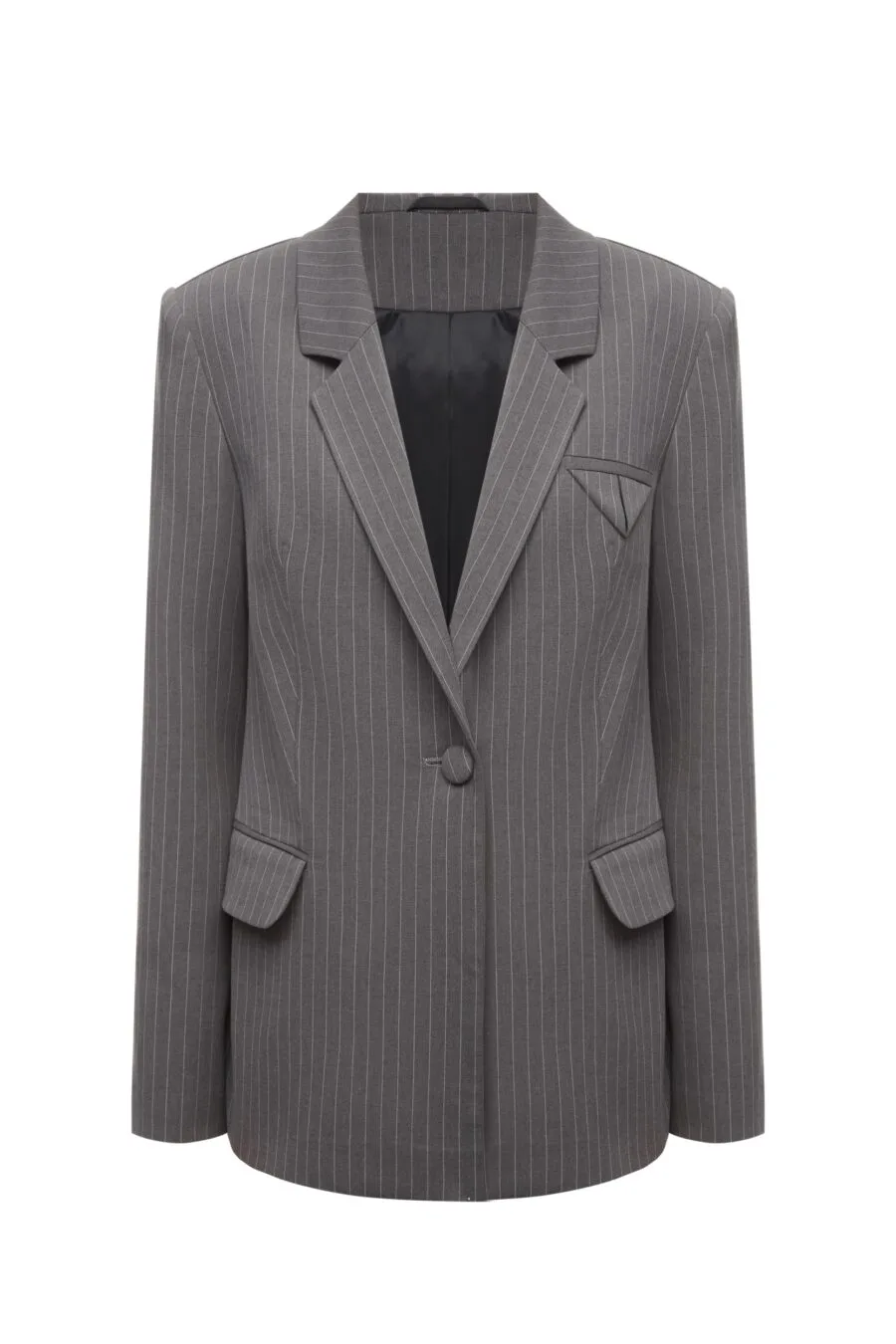 5034-jacket темно-сірий піджак у смужку